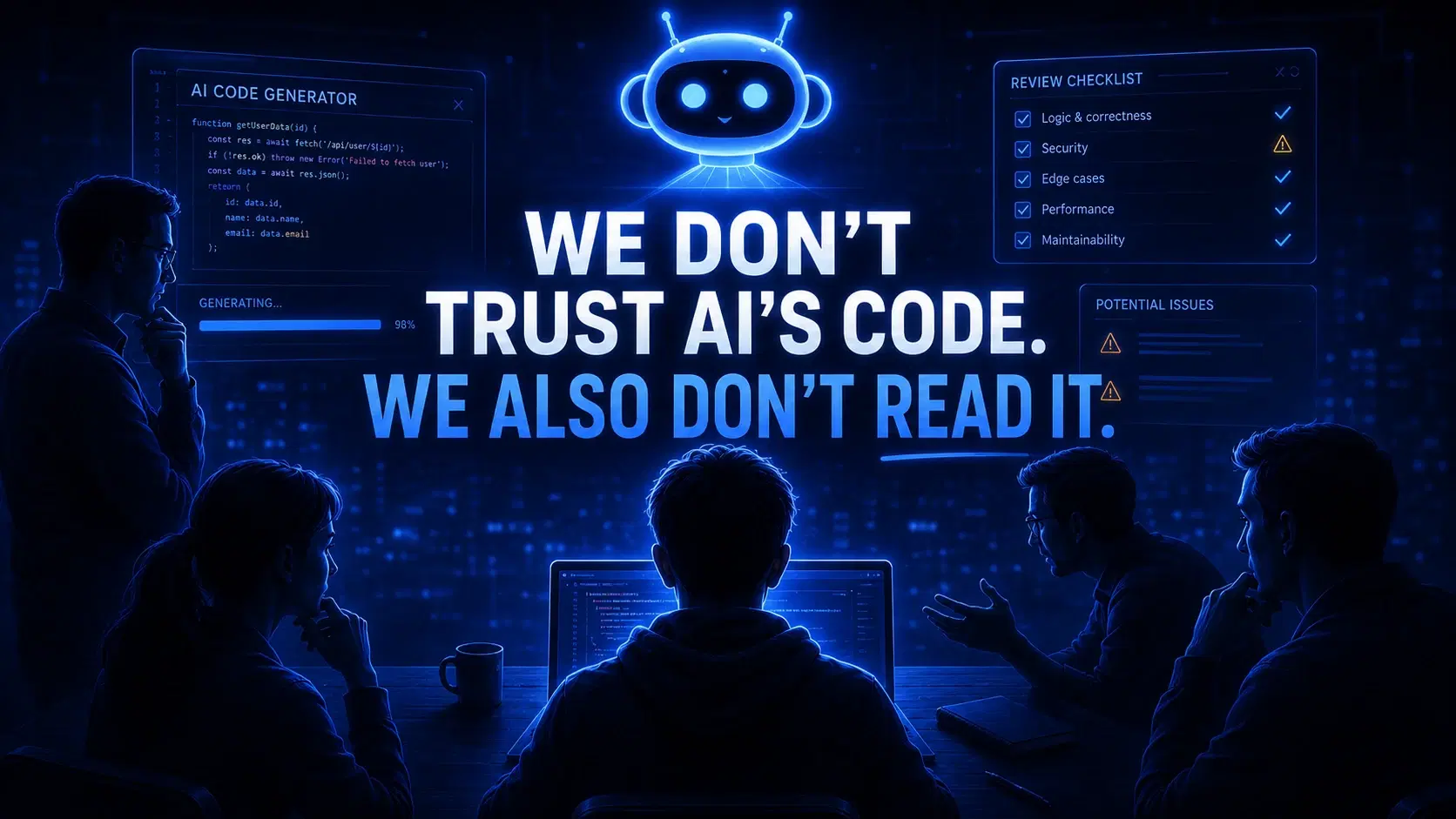 We Don't Trust AI's Code. We Also Don't Read It.